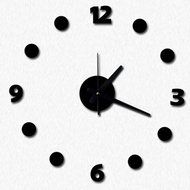 MuLuo Living room DIY Numbers Wall Clock Acrylic Quartz Clock Wall Stickers Watches black N4