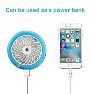 Rechargeable Humidifier Mini Misting Fan Desktop Fan Water Spray Fan with Built-in 2000 Mah Battery-Blue N12