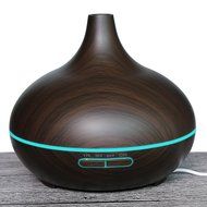 HOWSAN Aromatherapy Essential Oil Diffuser,Wood Grain Cool Mist Ultrasonic Humidifier &ndash; Whisper Quiet - Waterless... N4
