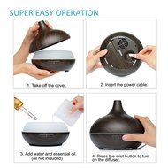 HOWSAN Aromatherapy Essential Oil Diffuser,Wood Grain Cool Mist Ultrasonic Humidifier &ndash; Whisper Quiet - Waterless... N6