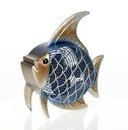 Deco Breeze Decorative Figurine Table Fan, Blue and Gold Tropical Fish, 15-Inch Tall by 12-1/2-Inch Wide N2