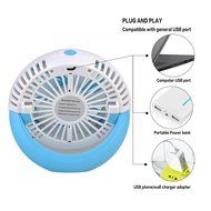 Mini USB Fan GEEDIAR Portable Rechargeable Table Desk Personal Fan for Laptop Room Office Outdoor Travel Blue N7