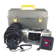 AmpliVox SL1071 Deluxe CD/Cassette/AM/FM Six-Station Listening Center, Gray