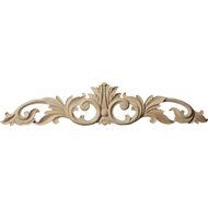 Ekena Millwork ONL24X05X01LFCH Medium Green Leaf Center with Scrolls, 24 3/4-Inch x 5 1/8-Inch x 3/4-Inch, Cherry...
