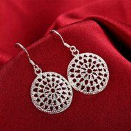 Women Fashion Jewelry 925 Silver Sterling vintage Dangle Earrings Elegant Stud C N6