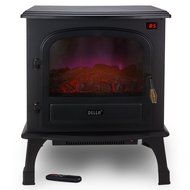 Della 1500W Electric Stove Heater Portable Fireplace Freestanding Log Wood w/ Remote N6