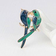 2016 Christmas Santa Claus Deer Bell Gold Tone Brooch Pin Women Men Xmas Gift (birds) N3