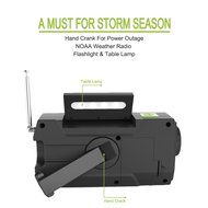 RunningSnail Solar Crank NOAA Weather Radio For Emergency, with 2000mAh Power Bank, Flashlight and Reading Lamp
