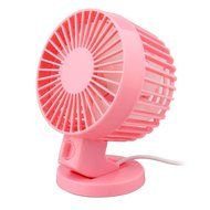 DealPeak Portable Dual Blade Strong Wind Super Mute Desk Table Fan USB Mini Fan Summer Cooler Fan (Pink) N6