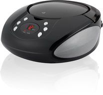 GPX, Inc. Portable Top-Loading CD Boombox with AM/FM Radio and 3.5mm Line In for MP3 Device - Black N3