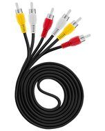 Fosmon RCA Audio &amp; Video Cable - 3 Plug Stereo/VCR (Red, White, Yellow) - 12ft / 3.7m N2