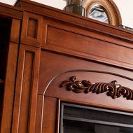 Grandmasters 42" Bookcase Electric Fireplace with Classic brick style interior, offers 6 fixed shelves, Child... N3