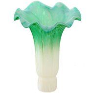 River of Goods 1000J Hand Blown Mercury Glass Replacement Lily Shade, Green/Amber N6