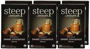 Steep by Bigelow Organic Sweet Cinnamon Black Tea, 20 Count (Pack of 6) N2
