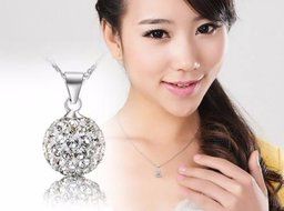 Fashion Women&#039;s Silver Plated crystal rhinestone Necklace Pendant N2