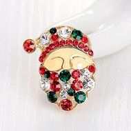 2016 Christmas Santa Claus Deer Bell Gold Tone Brooch Pin Women Men Xmas Gift (birds) N6