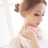 New Women Lady Elegant Crystal Rhinestone Hoop Dangle Ear Stud Earrings N5