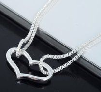 New Silver Plated Heart Love Bracelet Silver Chain Lady Women Jewelry Gift 1PC N5