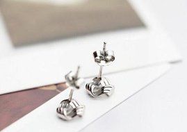 women&#039;s 925 solid Sterling silver earrings plated white gold ear stud jewelry