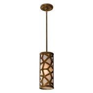 Murray Feiss P1182OBZ Medina Collection 1-Light Mini-Pendant, Oxidized Bronze Finish with Bronze Organza Glass...