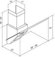 Range Hood Wall Mounted Stainless Steel 30" KA-146-BLG NT AIR. Made in Italy.