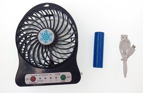 O-Best Batteries/USB Powered Portable Mini Air Conditioning Fan Chargeable Hand-held No Leaf Fan Air Conditioner... N7