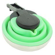 Portable Foldable Outdoor Kettle For Camping Cooking Baking Green Silicone + Stainless