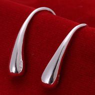 Fashion 925 Silver Plated Jewelry Set Bracelet Necklace Ring Hook Oval Earrings N4