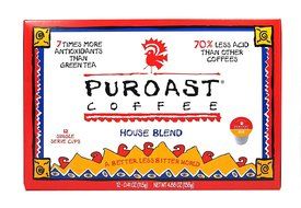 Puroast Low Acid Coffee House Blend Single Serve Coffee, Keurig Compatible, 4.88 Ounce N5