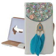 Galaxy S7 Case,Yaheeda [Stand Feature] Bling Sparkle Crystal Wallet Case [Sparkle Plume Feather Chain] Premium... N9