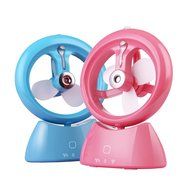 Desktop Rechargeable USB Mini Mute Fan + Humidifier 3 mode With retail packaging (Blue) N7