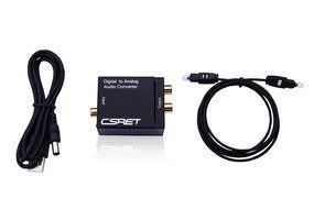 CSRET Digital to Analog Audio Converter Adapter, Coax and Optical/Toslink to RCA L/R Output with 3.5mm Jack Support...