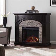 Southern Enterprises Tanaya Electric Fireplace in Ebony and Gray N3