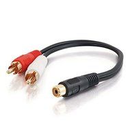 C2G / Cables To Go 03177 Value Series RCA Mono Male to Two RCA Stereo Female Y-Cable -6 Inch Black N4