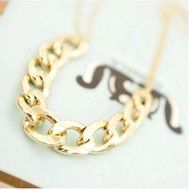 Punk Bib Statement Gold Metal Chunky Pendant Necklace Women Collar Chain Choker