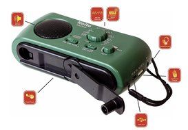 Kaito KA332W Portable Hand Crank Solar AM/FM NOAA Weather Radio with Cell Phone Charger &amp; 3-LED Flashlight (Green) N9