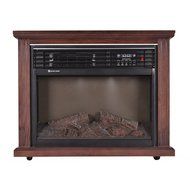 Giantex 28&quot; Free Standing Electric Fireplace 1500W Glass View Log Flame Remote Home N9