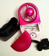 Isotoner Totes Brand Battery Operated Touch Personal Fan for Her! Fashionable Handheld with Stand! (Fuschia) N4