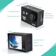 Yuntab W9 Wifi 12mp 170 Degree 1080p 2 inch LCD Digital Waterproof Car Bike Helmet Sports Action Camera Set (Black)