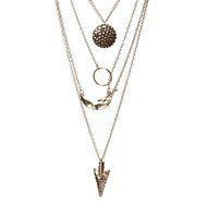 Bestpriceam Women Multilayer Irregular Crystal Gold Pendant Chain Statement Necklace N2