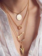 Bestpriceam Women Multilayer Irregular Crystal Gold Pendant Chain Statement Necklace N3