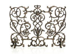 Fireplace Screen Cast Iron-Vineyard (Antique Gold)