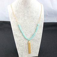 New Arrival Boho Turquoise Beads Gold Tassels Necklace Pendants Fashion Jewelry N4