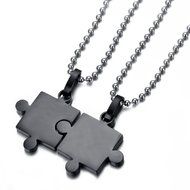 Couple necklace,Men,Women's 2PCS Stainless Steel Pendant Necklace Puzzle Valentine Adjustable for Lovers,Couples... N8