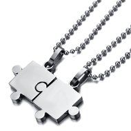 Couple necklace,Men,Women's 2PCS Stainless Steel Pendant Necklace Puzzle Valentine Adjustable for Lovers,Couples... N11