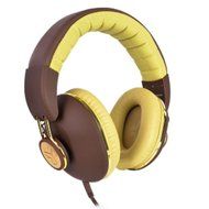 JLab Bombora Premium Over-Ear Headphones w/Detachable 3.5mm Flat Cable w/Inline Mic/Track Control (Brown/Gold)...