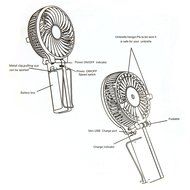 Happy-top&reg; Handfan Rechargeable Fans Portable Handheld Mini Fan Battery Operated Cooling Fan Electric Personal... N5