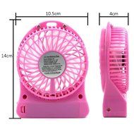 Happy-top&reg; 4-inch Vanes 3 Speeds Mini Hand Held Portable USB Fan with 18650 Rechargeable Battery and USB Cable... N13