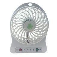 Xboard 3 Speeds Rechargeable Mini USB Fan Portable Desktop Fan with LED Light - White