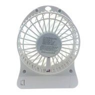 Xboard 3 Speeds Rechargeable Mini USB Fan Portable Desktop Fan with LED Light - White N2